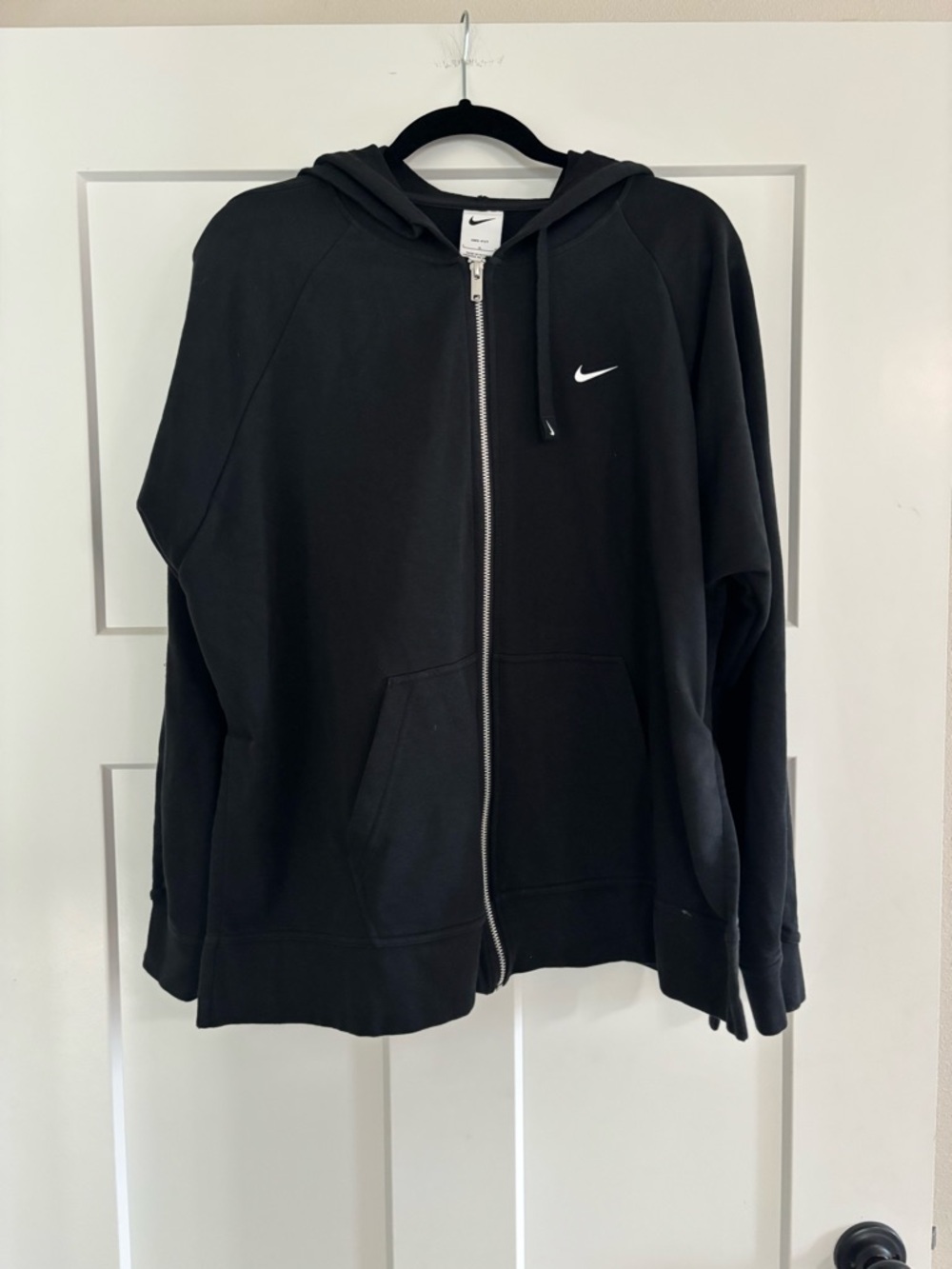 Nike Black Full-Zip Hoodie with White Swoosh